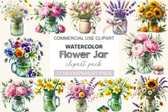 Flower Jar Clipart Bundle - CraftNest - Digital Crafting and Art