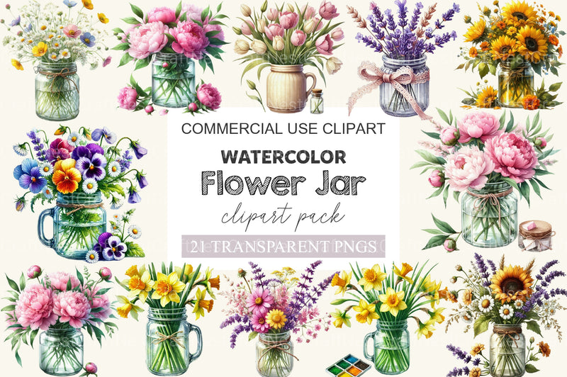 Flower Jar Clipart Bundle - CraftNest - Digital Crafting and Art