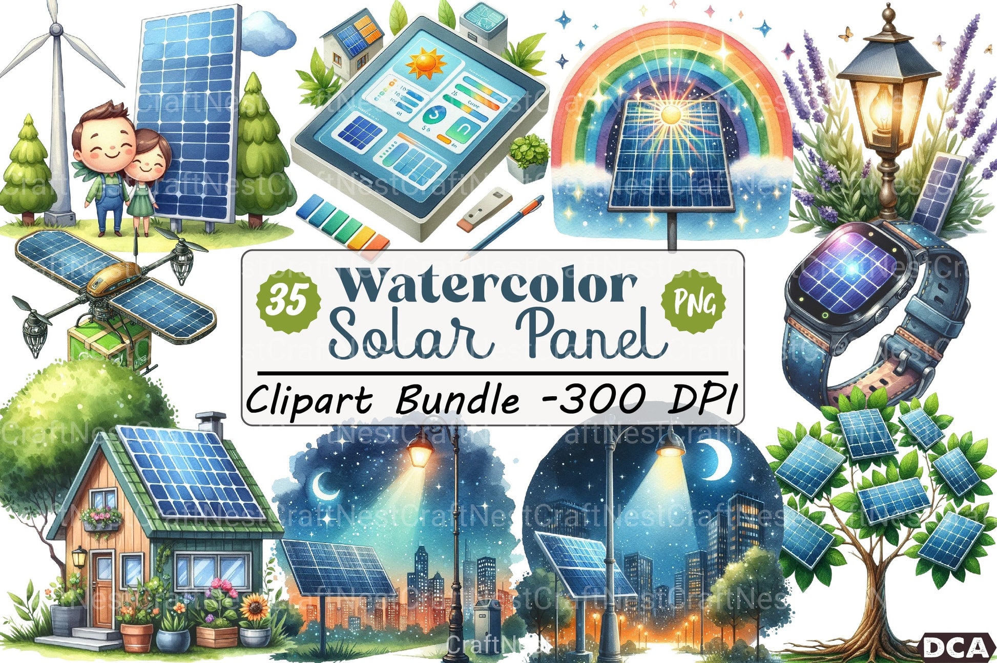 Solar Panel Clipart Bundle - CraftNest - Digital Crafting and Art