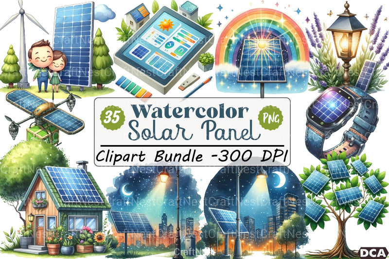 Solar Panel Clipart Bundle - CraftNest - Digital Crafting and Art