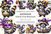 Mardi Gras Raccoon Clipart Bundle 1