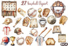 Vintage Baseball Clipart Bundle 1