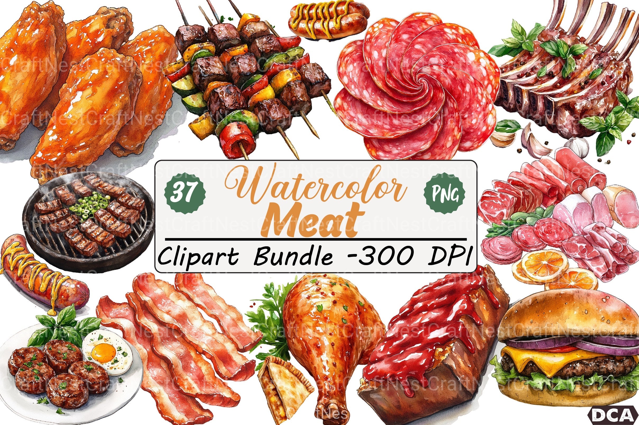 Meat Clipart Bundle - CraftNest - Digital Crafting and Art