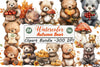 Autumn Bear Clipart Bundle