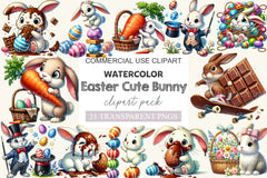 Funny Easter Bunny Clipart Bundle 2 - CraftNest - Digital Crafting and Art