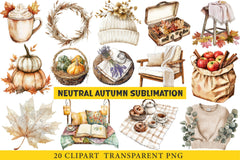 Neutral Autumn Clipart - CraftNest - Digital Crafting and Art