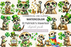 St Patrick's Meerkat Clipart Bundle 3 - CraftNest - Digital Crafting and Art