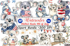 Mother Koala 4th of July Clipart Bundle - CraftNest - Digital Crafting and Art