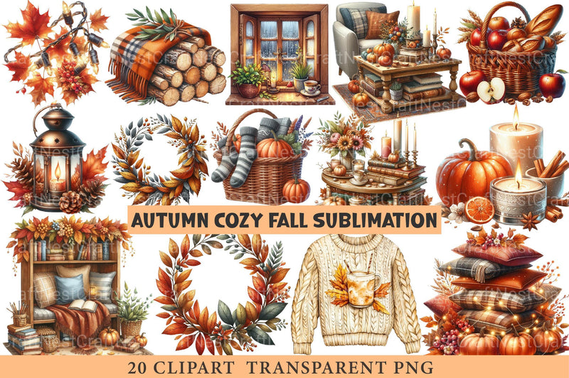 Autumn Cozy Fall Clipart - CraftNest - Digital Crafting and Art