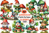 St. Patrick's Day Gnomes on Mushroom Clipart Bundle