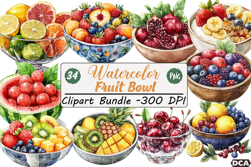 Fruit Bowl Clipart Bundle - CraftNest - Digital Crafting and Art
