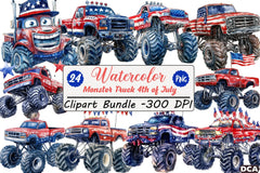 Monster Truck 4th of July Clipart Bundle - CraftNest - Digital Crafting and Art