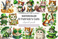 St Patrick's Cats Clipart Bundle - CraftNest - Digital Crafting and Art