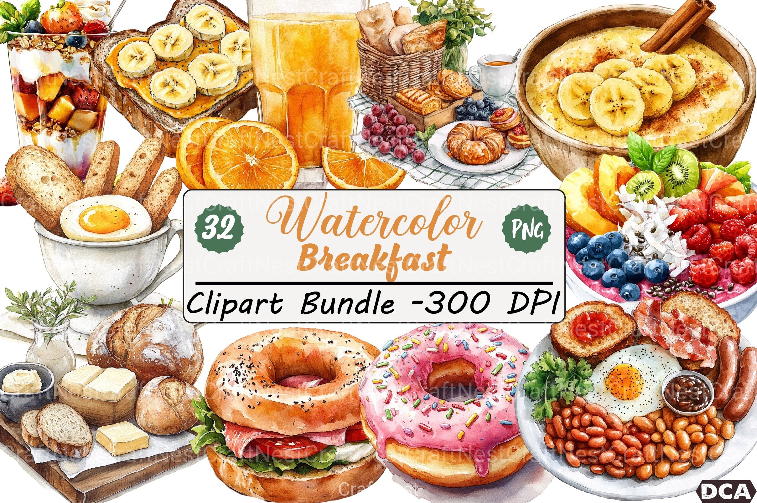 Breakfast Clipart Bundle - CraftNest - Digital Crafting and Art