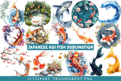 Japanese Koi Fish Clipart - CraftNest - Digital Crafting and Art