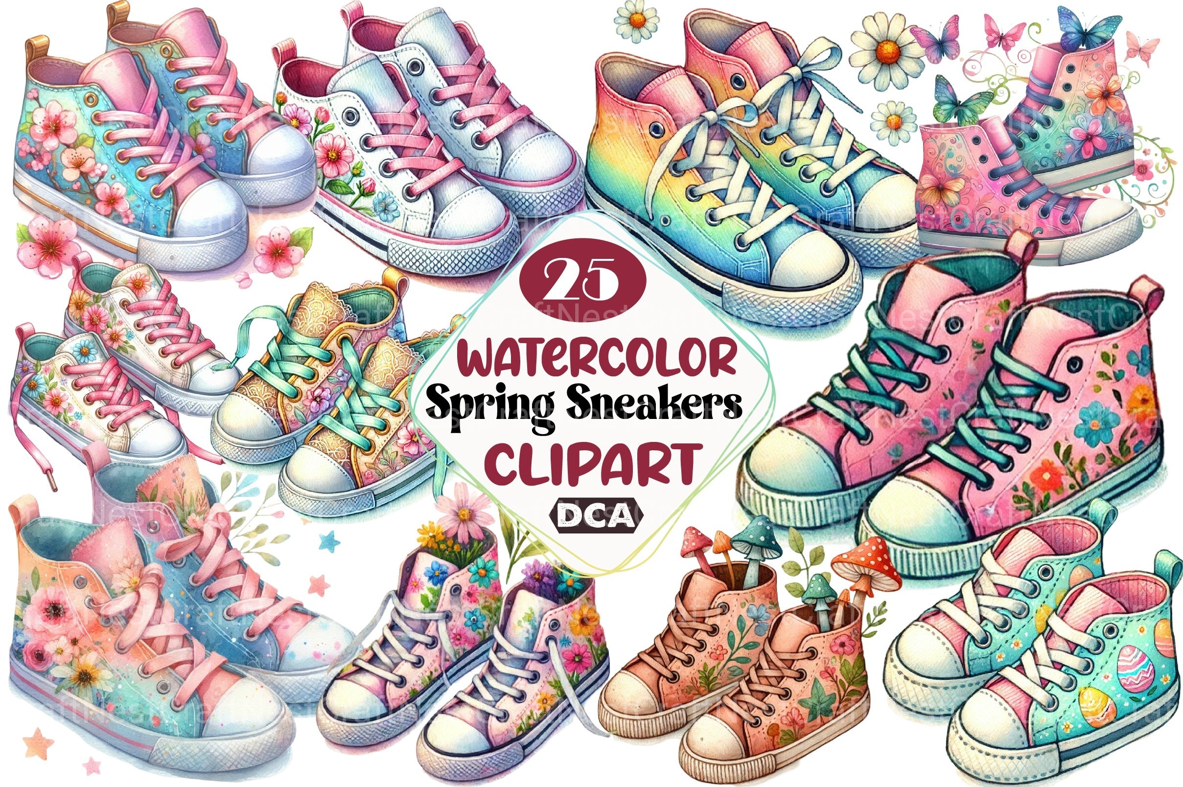 Spring Sneakers Clipart Bundle - CraftNest - Digital Crafting and Art