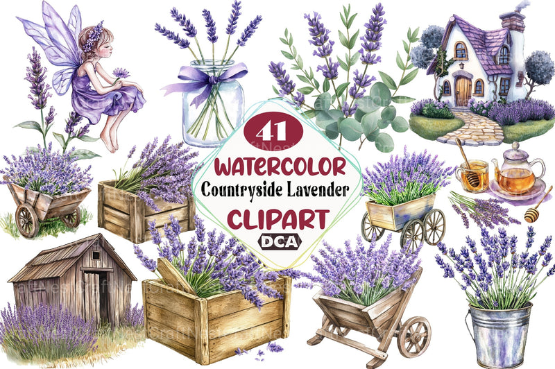 Countryside Lavender Clipart Bundle 1 - CraftNest - Digital Crafting and Art