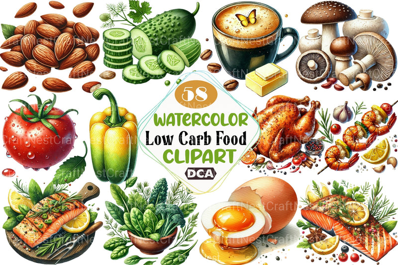 Low Carb Food Clipart Bundle 2 - CraftNest - Digital Crafting and Art