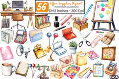 Office Supplies Clipart Bundle - CraftNest - Digital Crafting and Art