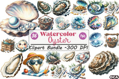 Oyster Clipart Bundle - CraftNest - Digital Crafting and Art