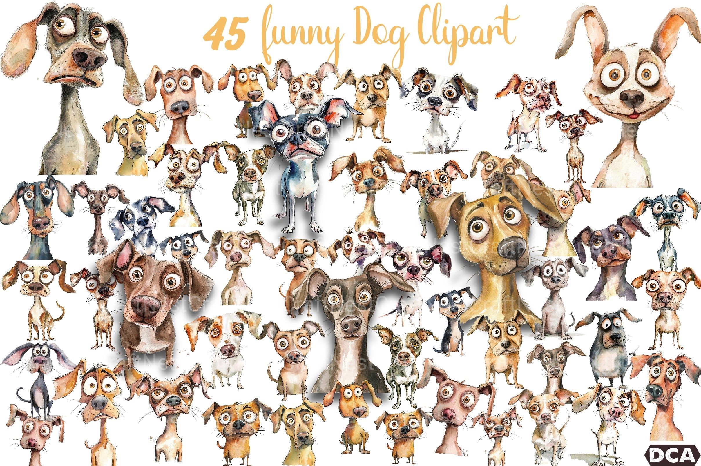 Funny Dog Clipart Bundle 55 - CraftNest - Digital Crafting and Art