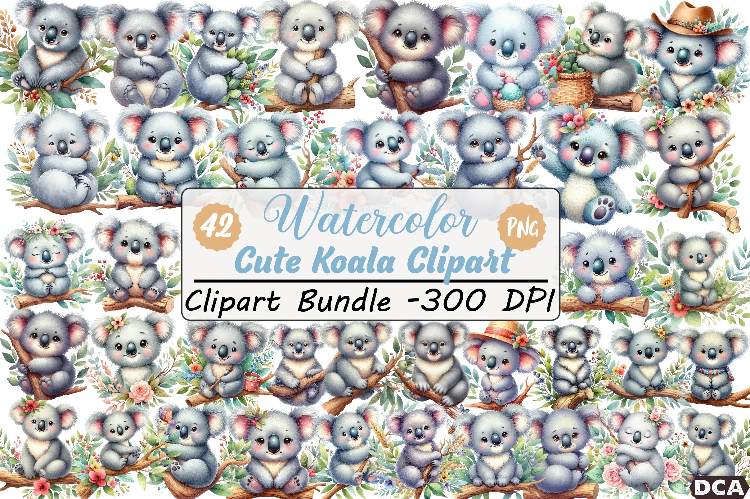 Cute Koala Clipart Bundle - CraftNest - Digital Crafting and Art