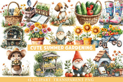 Cute Summer Gardening Clipart - CraftNest - Digital Crafting and Art