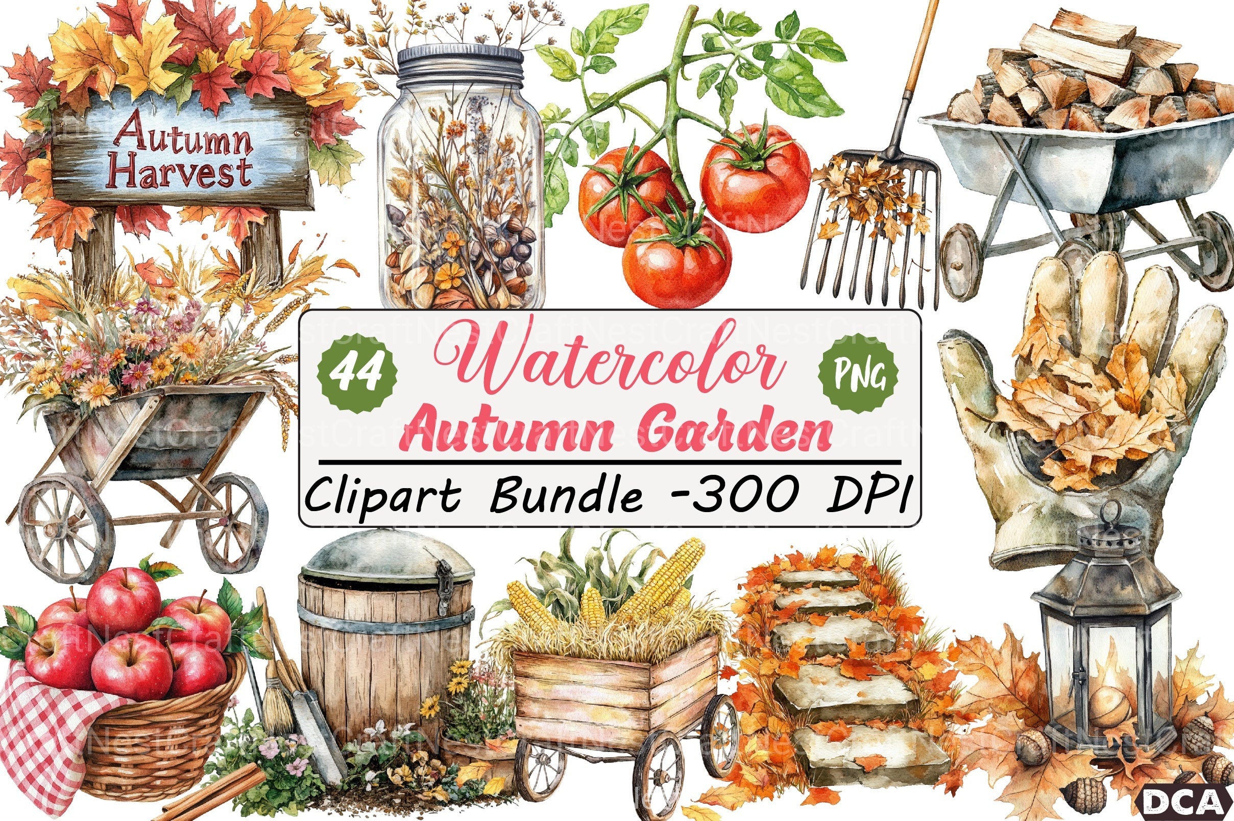 Autumn Garden Clipart Bundle - CraftNest - Digital Crafting and Art