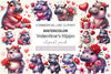 Valentine Hippo Clipart Bundle