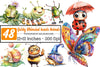 Quirky Whimsical Insects & Animals Clipart Bundle 99
