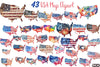 USA Map Puzzle 4th of July Clipart Bundle
