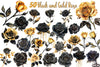 Black and Gold Rose Clipart Bundle