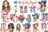Coquette Cowgirl 4th of July Clipart Bundle 99