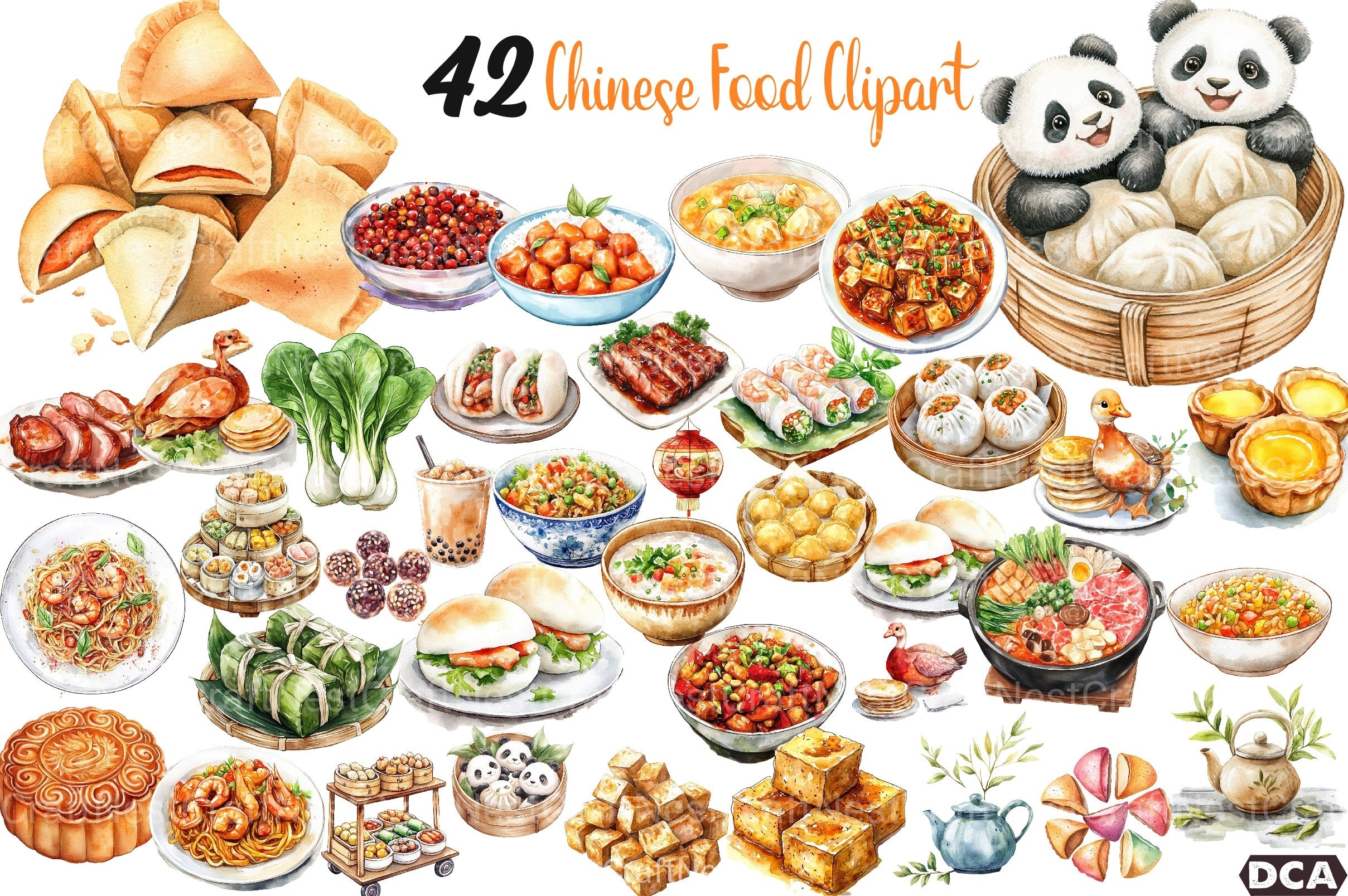 Chinese Food Clipart Bundle 99 - CraftNest - Digital Crafting and Art