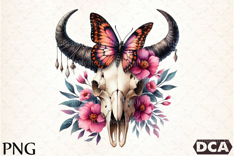 Bull Skull with Horns Clipart Bundle - CraftNest - Digital Crafting and Art