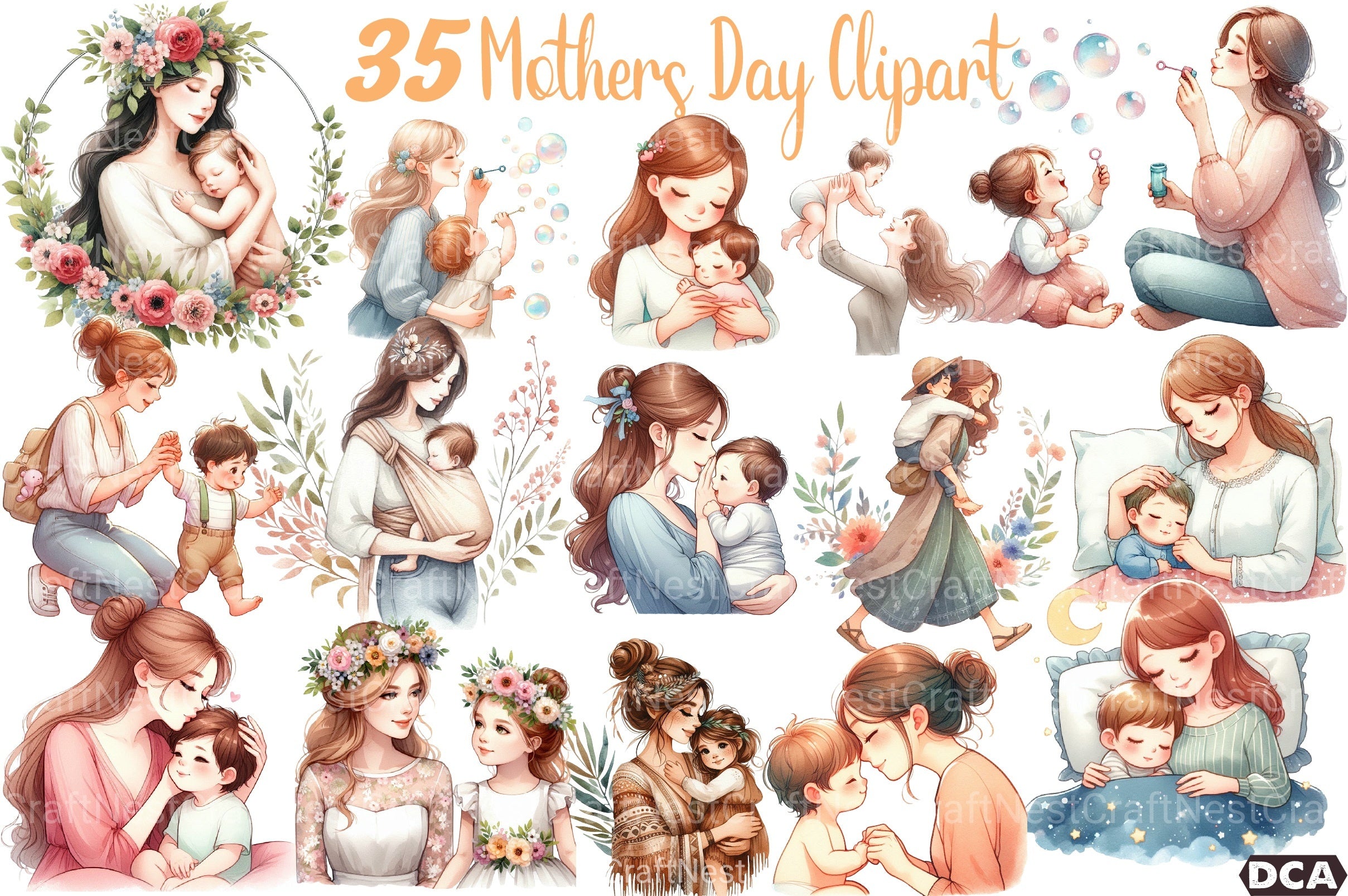 Mother's Day Mom Clipart Bundle - CraftNest - Digital Crafting and Art