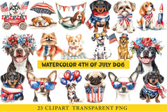 4th of July Dog Clipart - CraftNest - Digital Crafting and Art