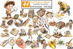 Fossil Explorers Clipart Bundle - CraftNest - Digital Crafting and Art