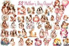 Mother's Day Mum and Daughter Clipart Bundle - CraftNest - Digital Crafting and Art