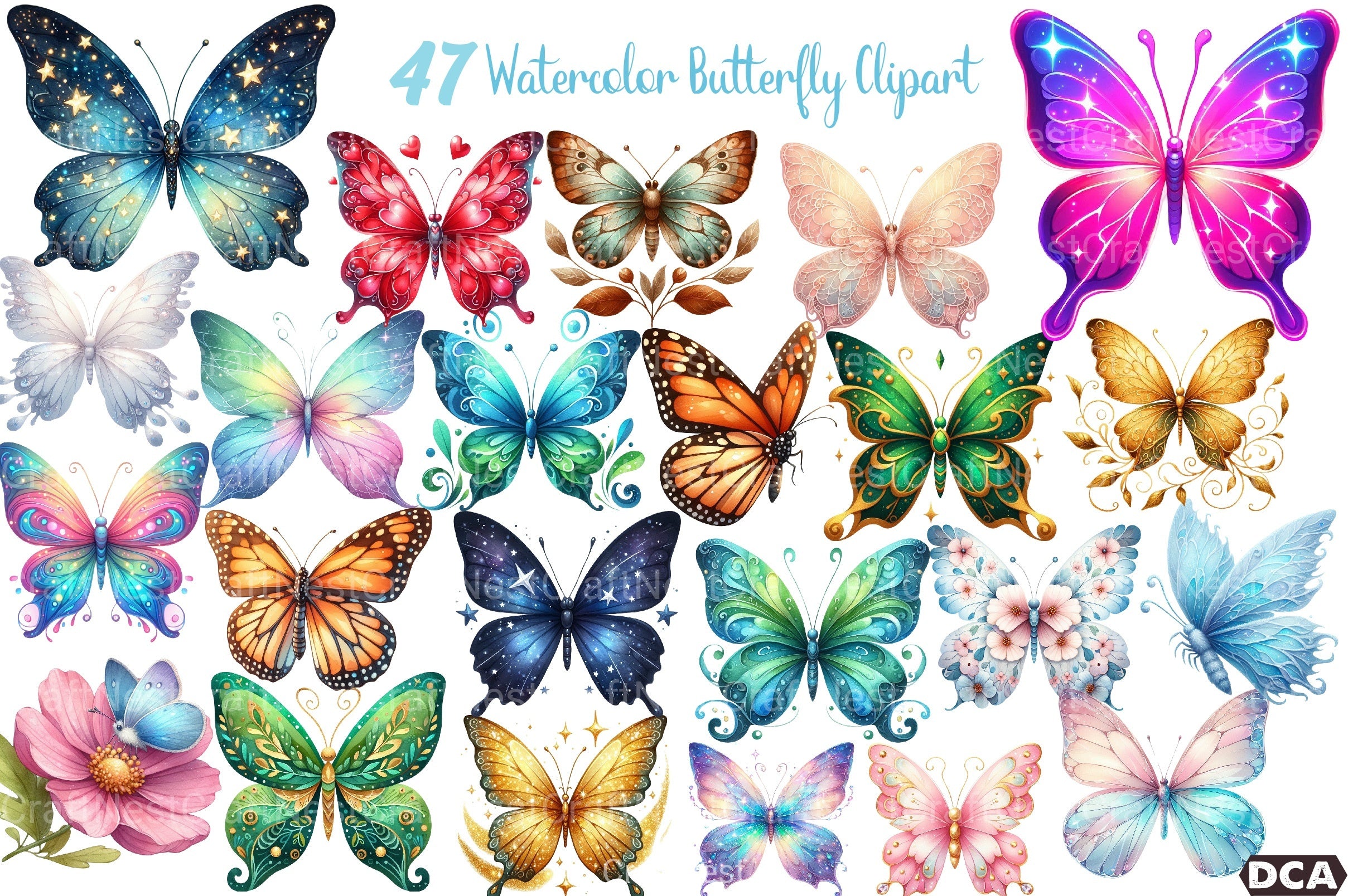 Butterfly Clipart Bundle 2 - CraftNest - Digital Crafting and Art