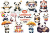 Cute Panda Clipart Bundle 9