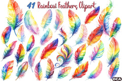 Rainbow Feathers Clipart Bundle 88 - CraftNest - Digital Crafting and Art