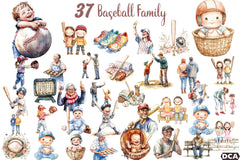 Baseball Family Clipart Bundle - CraftNest - Digital Crafting and Art