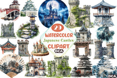 Japanese Castles Clipart Bundle - CraftNest - Digital Crafting and Art