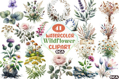 Botanical Forest Wildflower Clipart Bundle 1 - CraftNest - Digital Crafting and Art