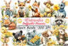 Cute Animals with Daffodils Clipart Bundle