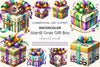 Mardi Gras Gift Box Clipart Bundle
