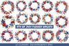 4th of July Flower Wreath Sublimation Clipart