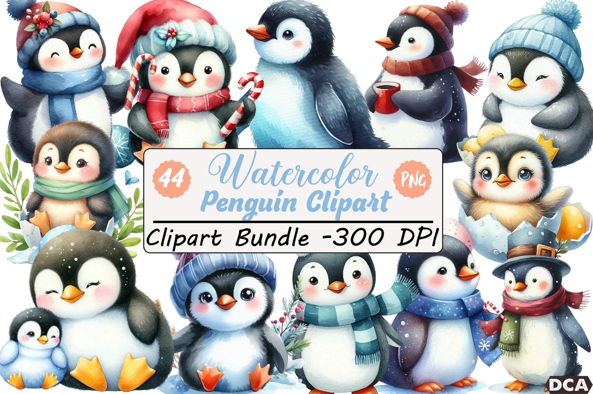 Cute Penguin Clipart Bundle - CraftNest - Digital Crafting and Art