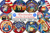 Round Stained Glass 4th of July Nativity Clipart Bundle 88